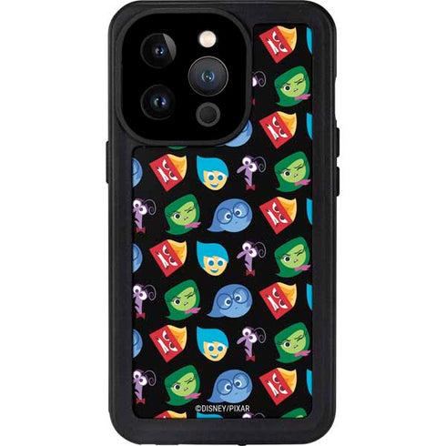 Disney Inside Out Character Pattern iPhone 15 Pro Waterproof Case